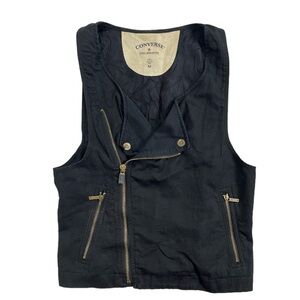 Converse X John Varvatos Womens Black Moto Vest Size Medium